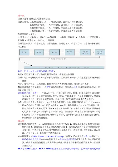 管理信息系统重点整理