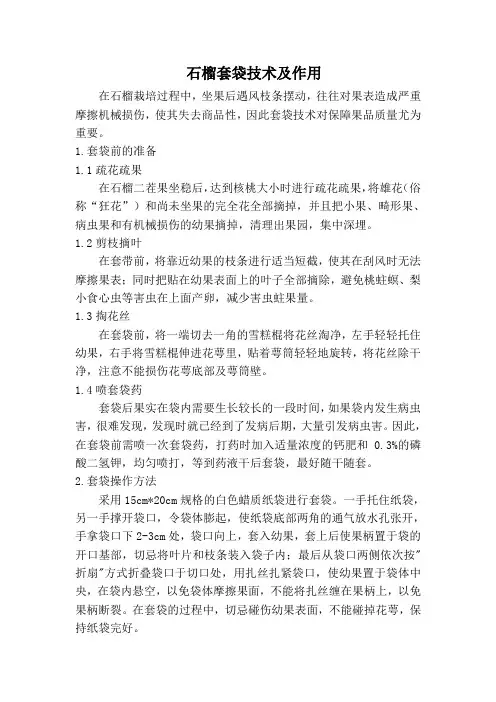 石榴套袋技术及作用