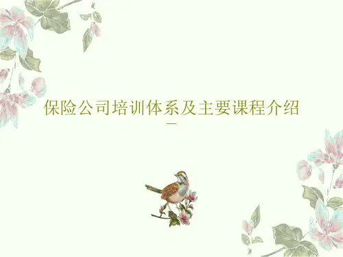 保险公司培训体系及主要课程介绍53页PPT