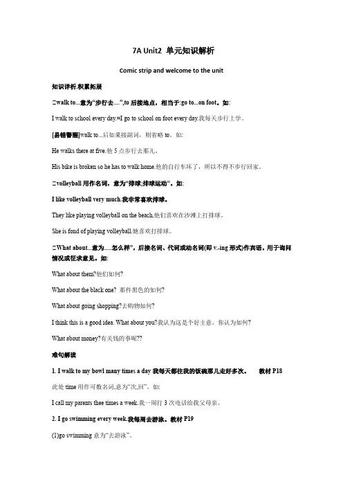 [译林版]7A Unit2 Let’s play sports 单元知识解析