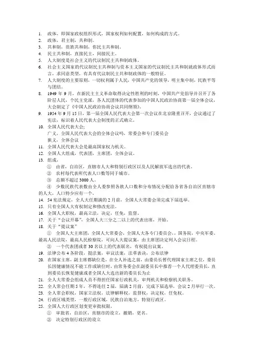 当代中国政治制度