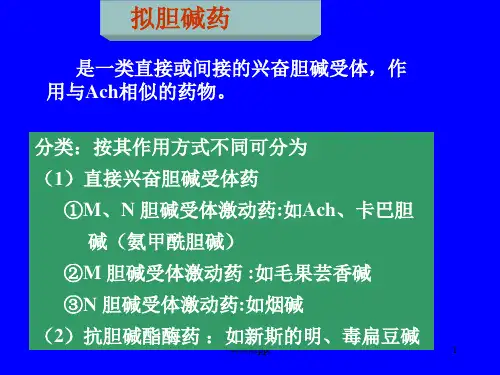 有机磷酸酯类中毒的症状及解救药物的作用精品课件