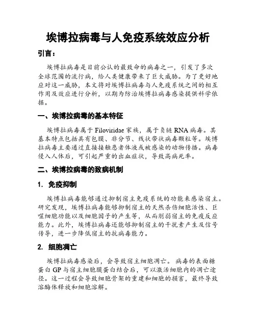 埃博拉病毒与人免疫系统效应分析