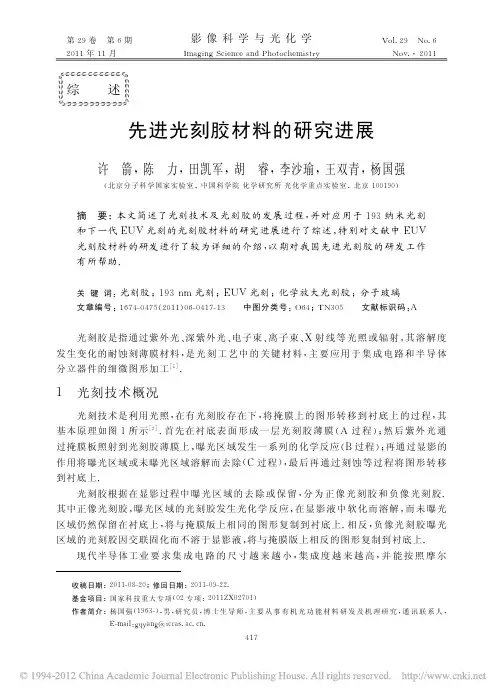 先进光刻胶材料的研究进展