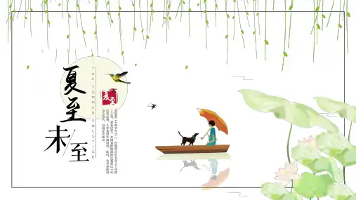 二十四节气夏至PPT模板