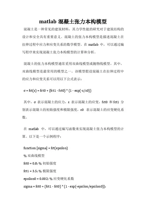 matlab混凝土张力本构模型