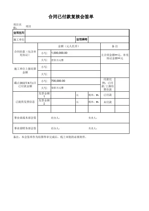 3.合同已付款复核会签单