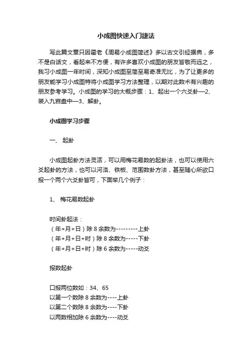 小成图快速入门捷法