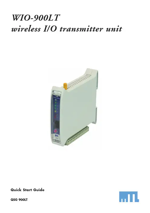 MTL WIO-900LT无线I O传输器单元快速启动指南说明书