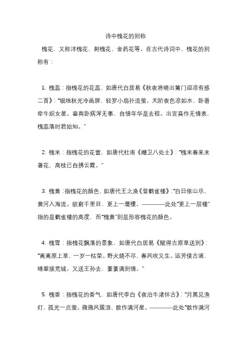 诗中槐花的别称