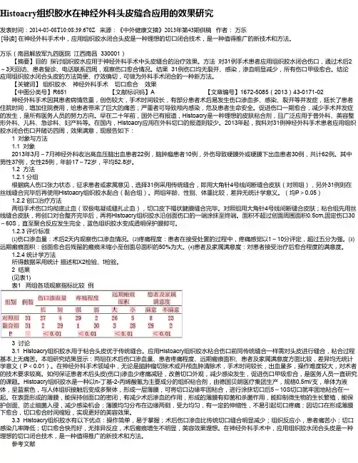 Histoacry组织胶水在神经外科头皮缝合应用的效果研究