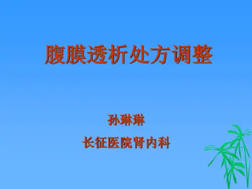 透析处方的调整