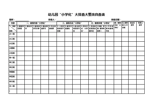 幼儿园“小学化”情况自查表