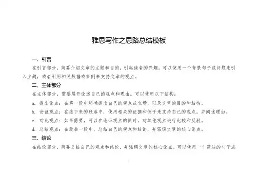 雅思写作之思路总结模板
