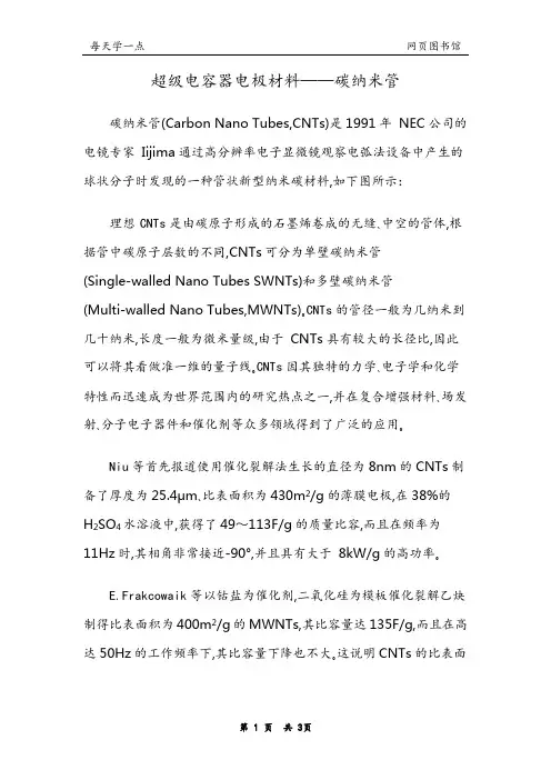 超级电容器电极材料——碳纳米管