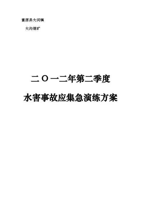 大沟煤矿二采区C9回风巷水害事故演练预案