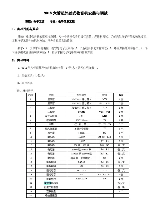 9018六管超外差式收音机_报告