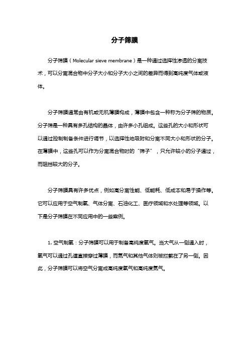 分子筛膜-