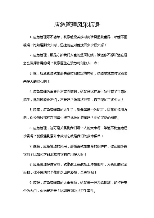 应急管理风采标语