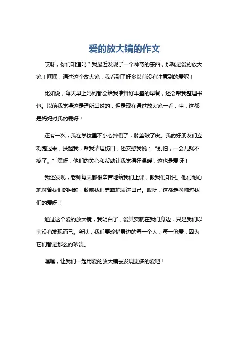 爱的放大镜的作文