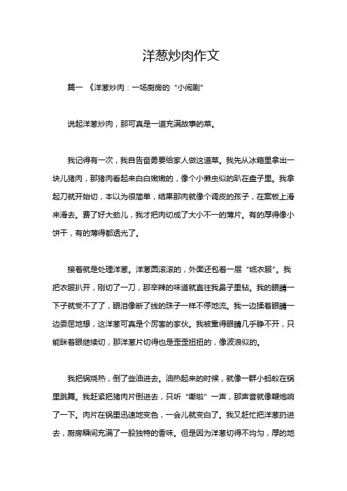洋葱炒肉作文