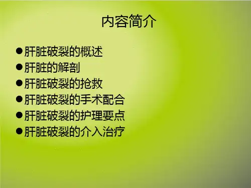 肝破裂的抢救与配合PPT课件