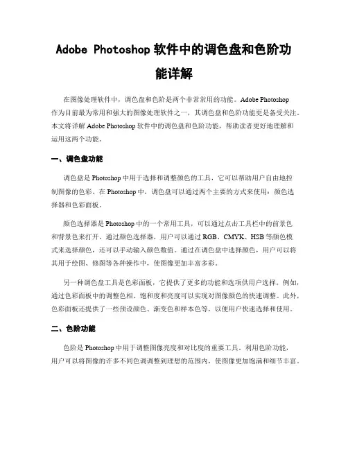 Adobe Photoshop软件中的调色盘和色阶功能详解