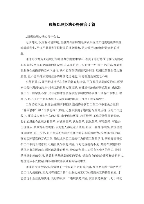 违规处理办法心得体会5篇