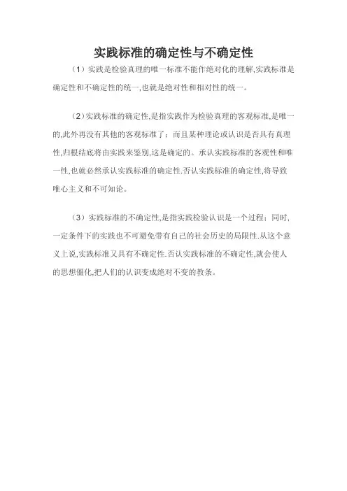 实践标准的确定性与不确定性