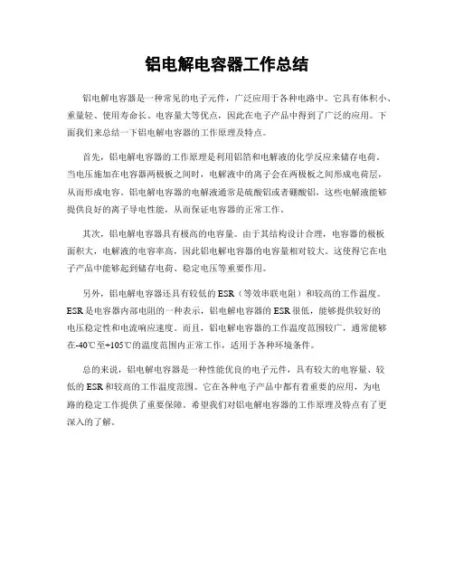 铝电解电容器工作总结