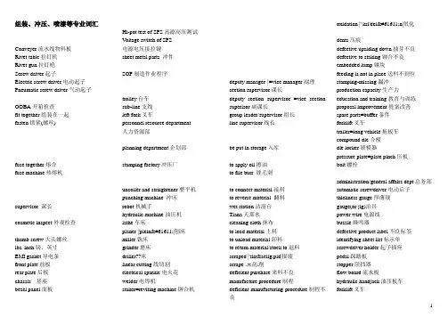 制造业英语词汇