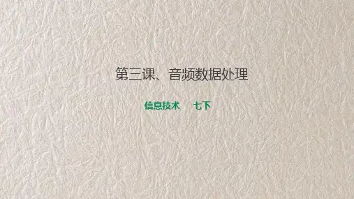 第三课音频数据处理 浙教版七年级下册信息技术课件