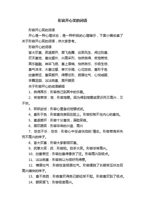 形容开心笑的词语