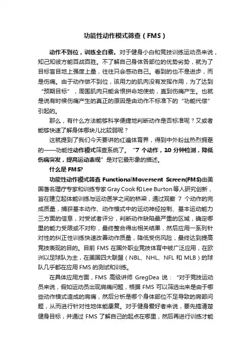 功能性动作模式筛查（FMS）