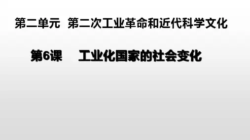 统编人教部编版历史九年级下册历史第6课 工业化国家的社会变化  课件(共23张ppt)