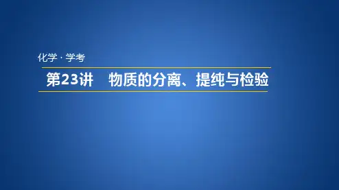 2025年浙江省普通高中学业水平考试 学考复习——专题23   物质的分离、提纯与检验