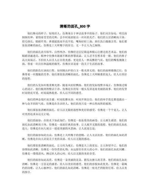 清晰的面孔_800字