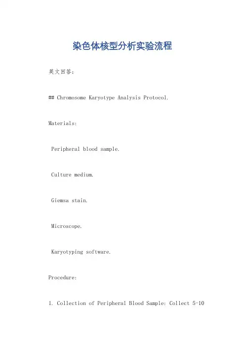 染色体核型分析实验流程