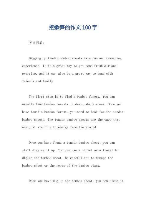 挖嫩笋的作文100字