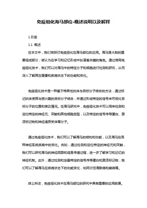 免疫组化海马部位-概述说明以及解释