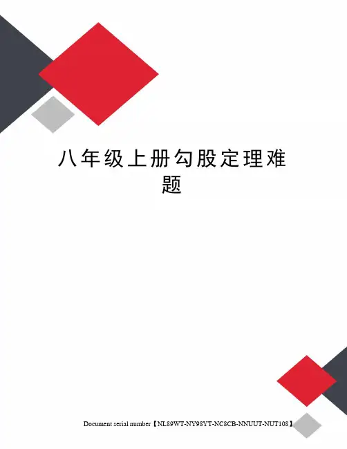 八年级上册勾股定理难题