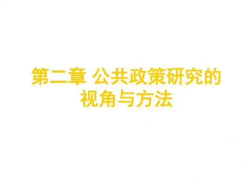 公共政策导论第2章