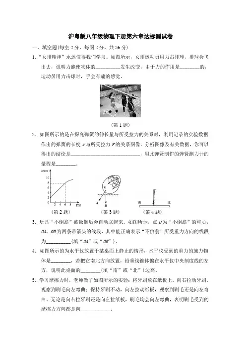 沪粤版八年级物理下册第六章达标测试卷附答案