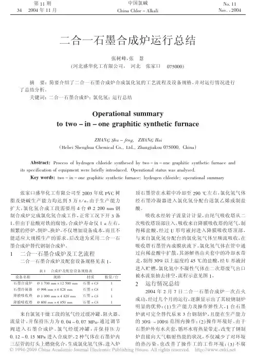 二合一石墨合成炉运行总结