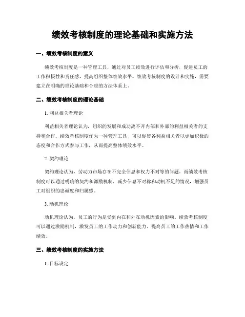 绩效考核制度的理论基础和实施方法