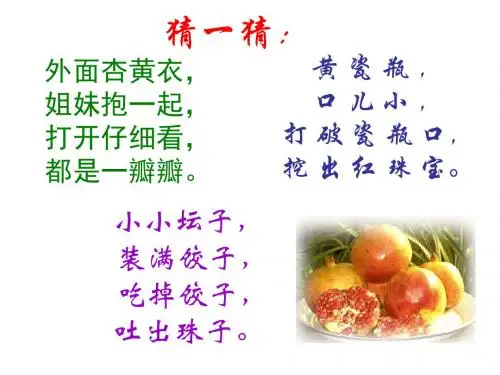苏教版语文八年级下册精品课件《石榴》