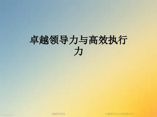 卓越领导力与高效执行力