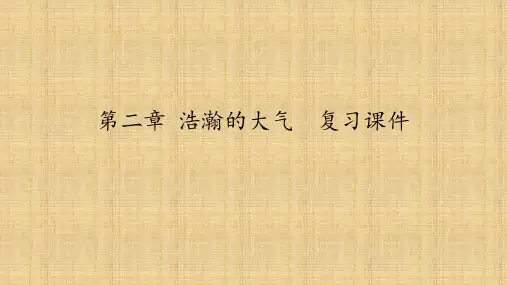 沪教版(上海)九年级化学第一学期：第二章 浩瀚的大气  复习课件