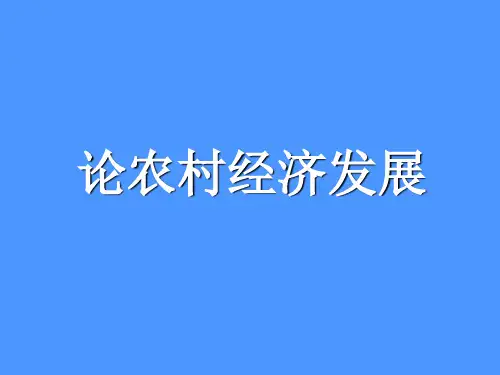 论农村经济发展课件