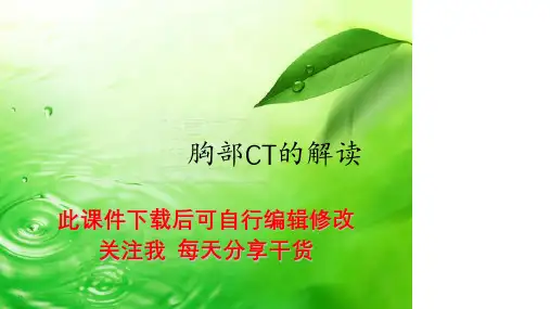 胸部CT的解读PPT课件